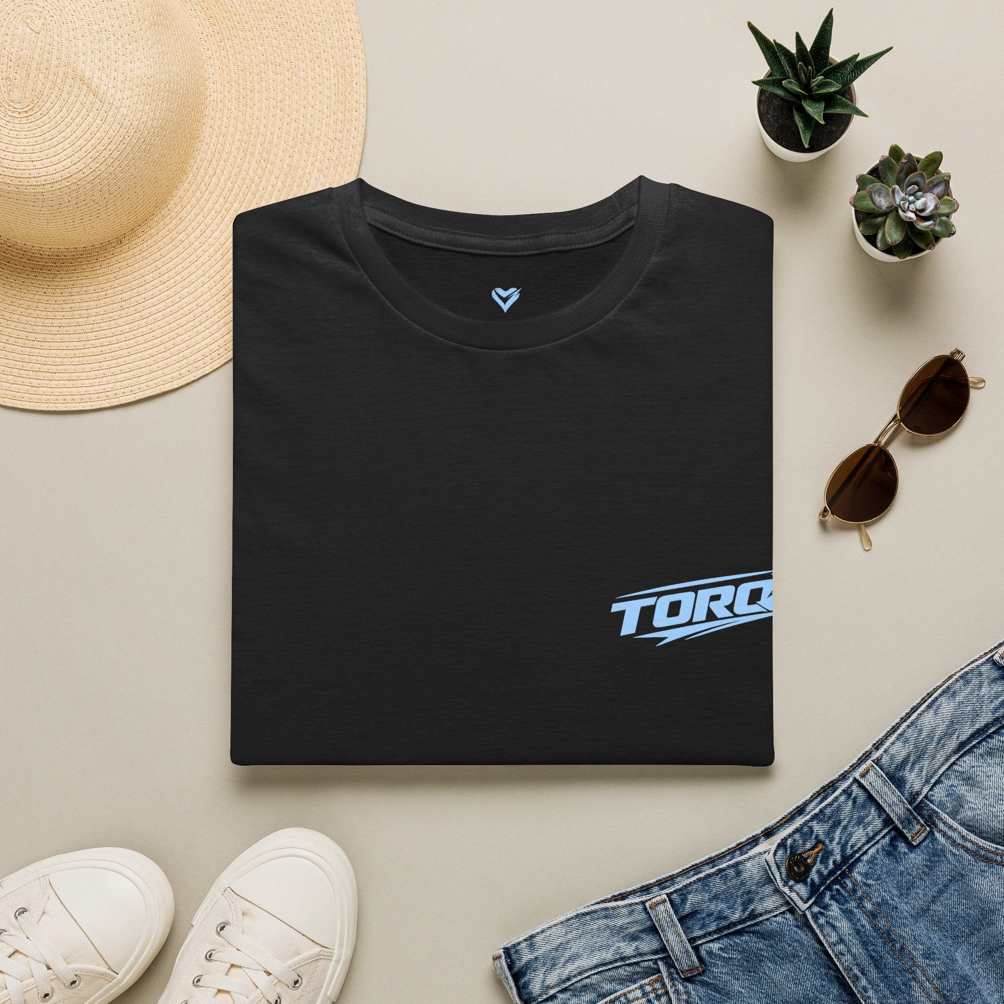 TORQ Heart Motion Tee – Baby Blue (Black And White)