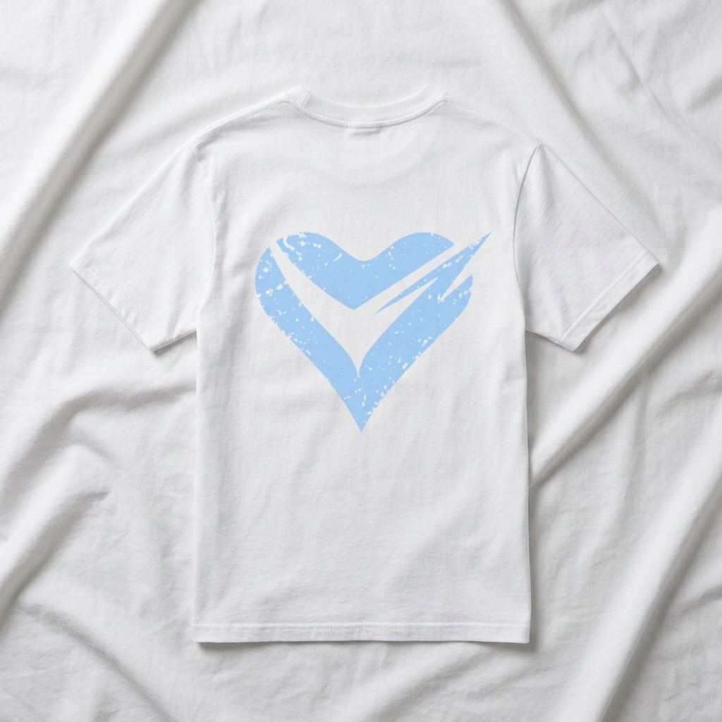 TORQ Heart Motion Tee – Baby Blue (Black And White)