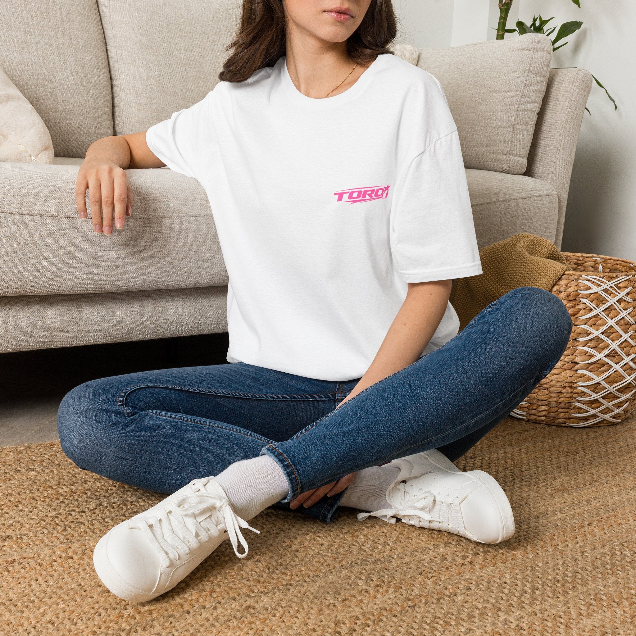 TORQ Heart Motion Tee – Pink (Black And White)